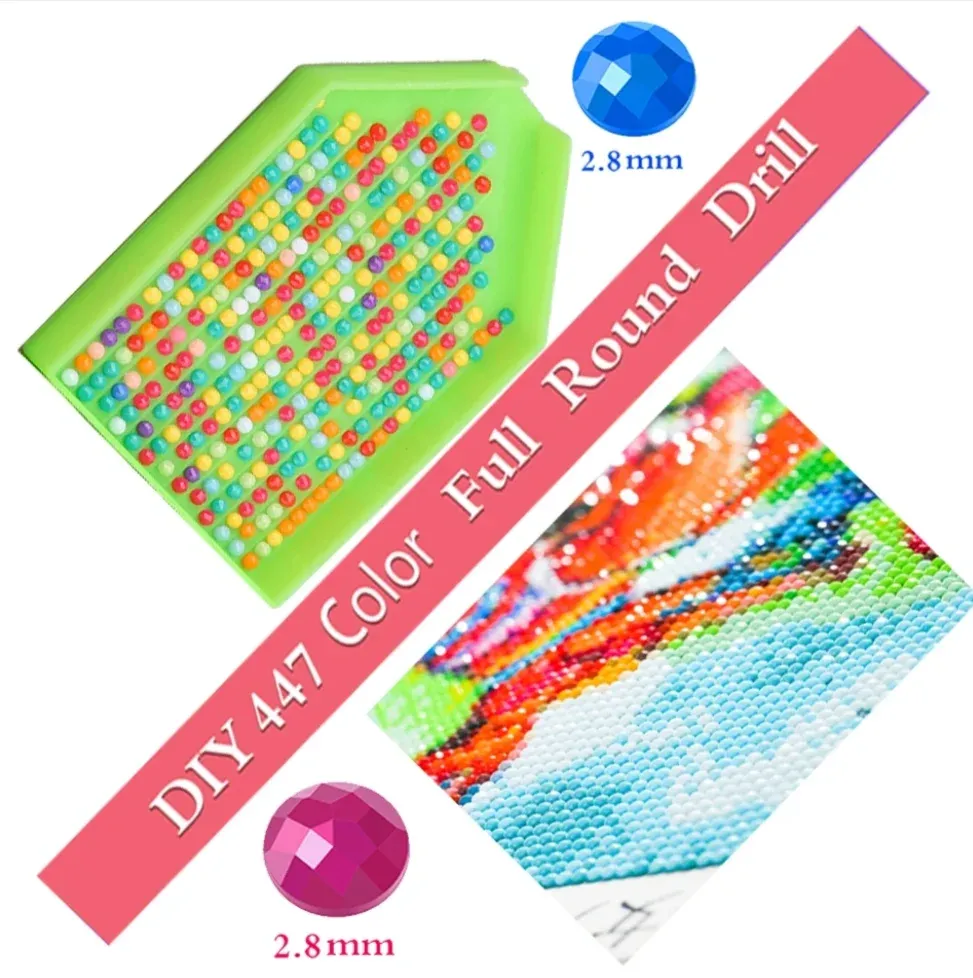 Diamantbild Blumen Groß Floral Mosaik Stickerei Wanddeko