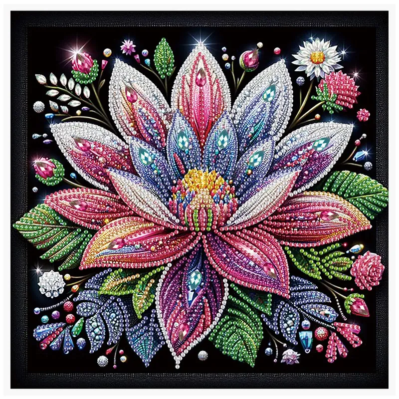Diamantbild Blumen Spezialform 30x30cm