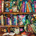 Diamantbild Bücherregal Landschaft Mosaik Strass Stickerei Geschenk – 1
