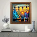 Diamantbild Flasche Baum Mosaik Landschaft Handwerk Bedarf – 3