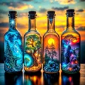 Diamantbild Flasche Baum Mosaik Landschaft Handwerk Bedarf – Farbe 805