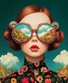 Diamantbild Frau abstrakt 20x30 bis 50x70 cm – Farbe A16