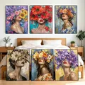 Diamantbild Frau Blume abstrakt 20x30 bis 50x70 cm – 1