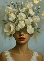 Diamantbild Frau Blume abstrakt 20x30 bis 50x70 cm – Farbe A15