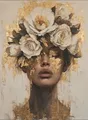 Diamantbild Frau Blume abstrakt 20x30 bis 50x70 cm – Farbe A18