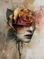 Diamantbild Frau Blume abstrakt 30x40 bis 45x60 cm – Farbe FC26038