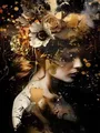 Diamantbild Frau Blume abstrakt 30x40 bis 45x60 cm – Farbe FC26039