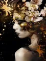 Diamantbild Frau Blume abstrakt 30x40 bis 45x60 cm – Farbe FC26041