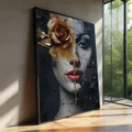 Diamantbild Frau Blumen abstrakt 25x30 bis 35x45 cm – 2