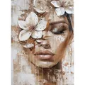 Diamantbild Frau Blumen abstrakt 25x30 bis 35x45 cm – Farbe BC-QHQY2327
