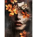 Diamantbild Frau Blumen abstrakt 25x30 bis 35x45 cm – Farbe BC-QHQY2328