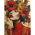 Diamantbild Frau Blumen abstrakt 25x30 bis 35x45 cm – Farbe BC-QHQY2331