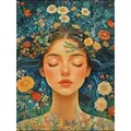Diamantbild Frau Blumen abstrakt 25x30 bis 35x45 cm – Farbe BC-QHQY2335