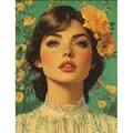 Diamantbild Frau Blumen abstrakt 25x30 bis 35x45 cm – Farbe BC-QHQY2336