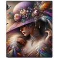 Diamantbild Frau Hut Blumen abstrakt 25x20 bis 40x30 cm – 1