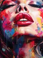 Diamantbild Frau Porträt abstrakt 20x25 bis 35x45 cm – Farbe YA2360