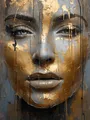 Diamantbild Frau Porträt abstrakt 20x25 bis 35x45 cm – Farbe YA2366