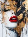 Diamantbild Frau Porträt abstrakt 20x25 bis 35x45 cm – Farbe YA2367