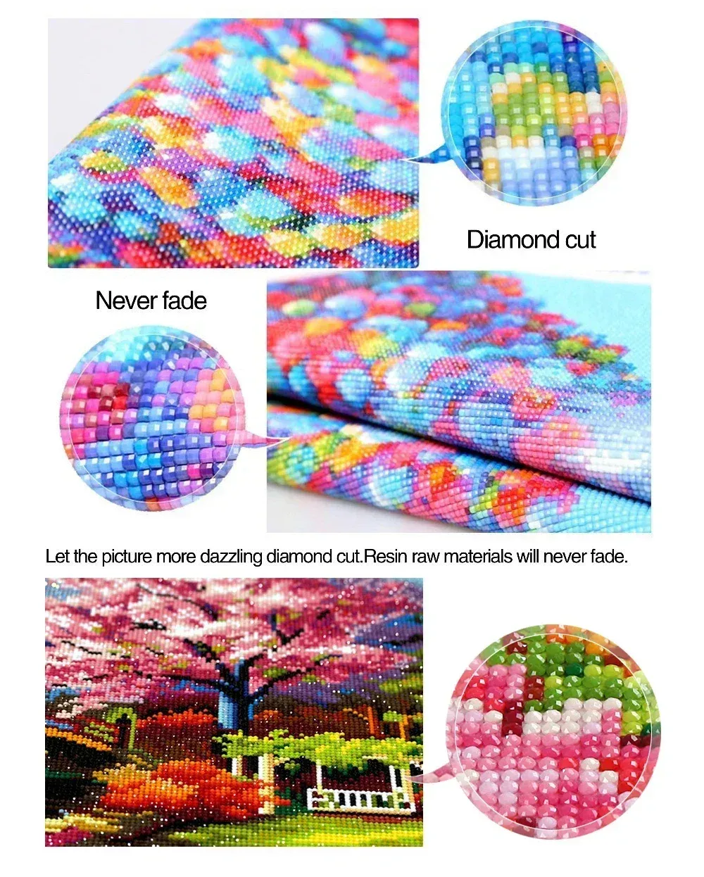 Diamantbild Gerbera Blume 30 bis 50 cm mit runden oder eckigen Steinen