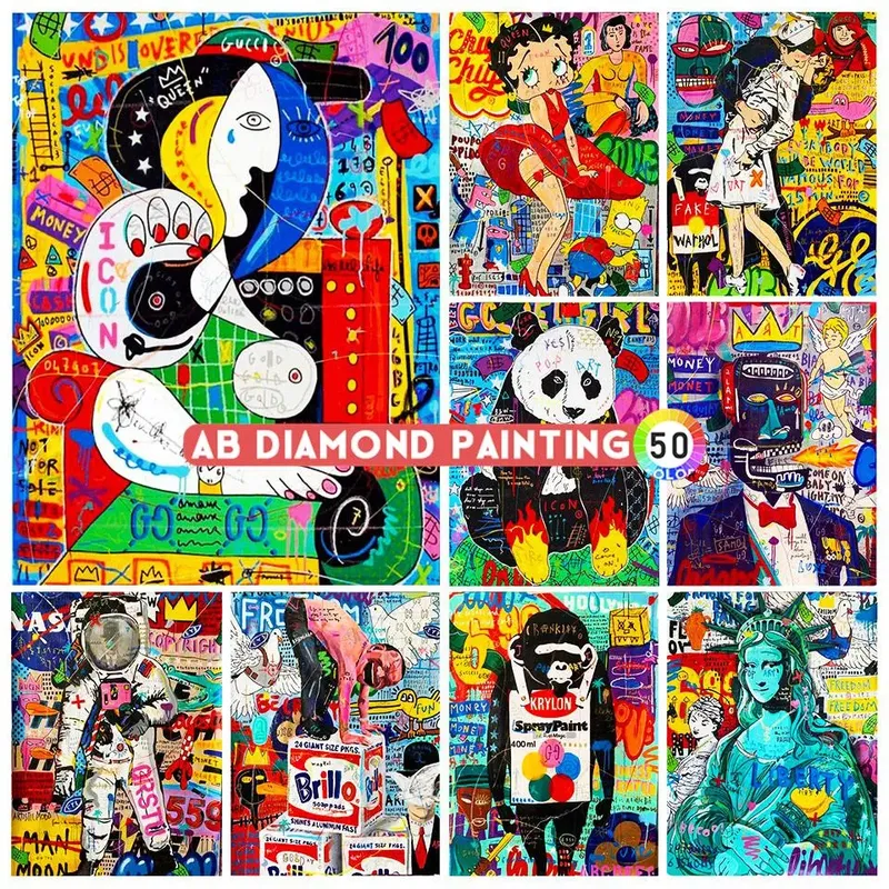 Diamantbild Graffiti Cartoon abstrakt 30x40 bis 45x60 cm