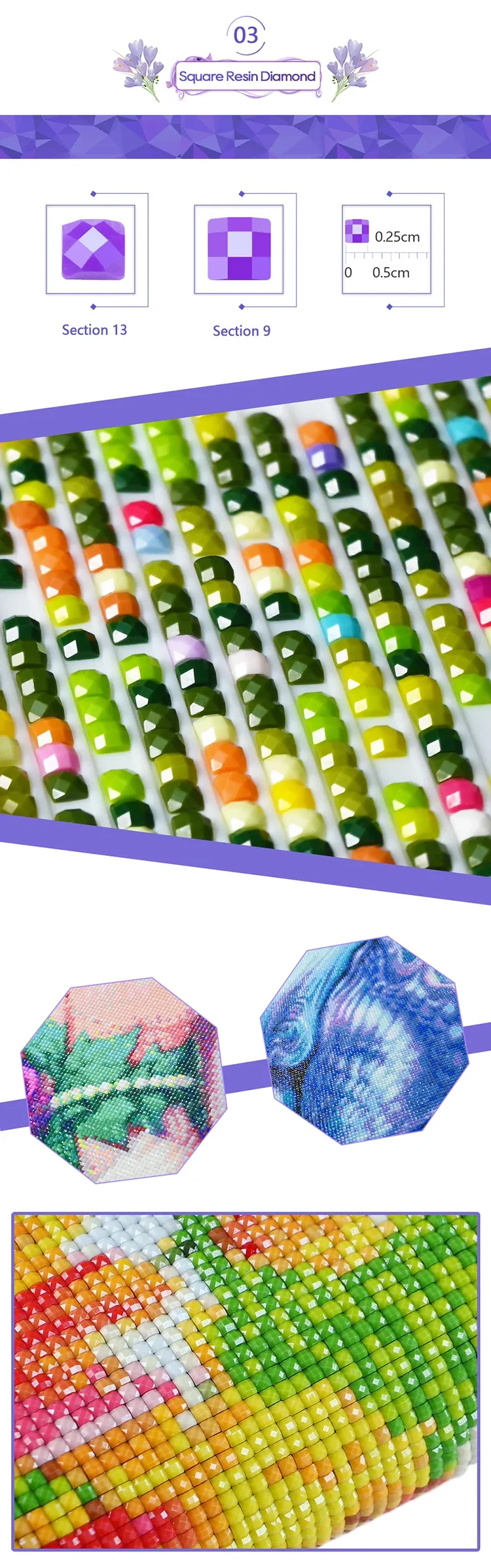 Diamantbild Haus mit Quadrat oder runden Steinen 20 bis 80 cm