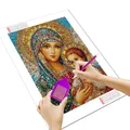 Diamantbild Heilige Mutter Kinder 20 bis 70 cm mit runden oder eckigen Steinen – 2