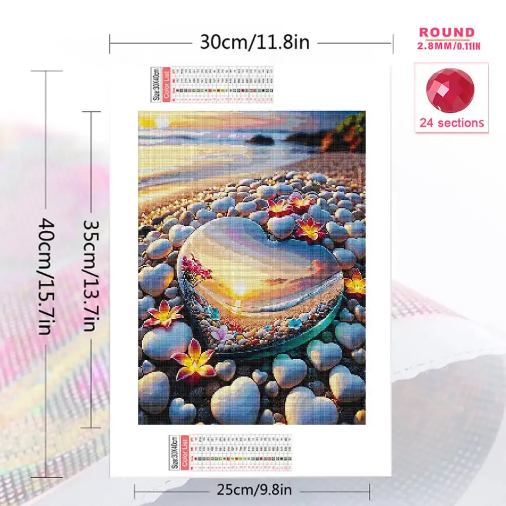 Diamantbild Herz 20x30cm bis 50x70cm