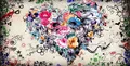 Diamantbild Herz Blumen abstrakt 30x15 bis 100x50 cm – Farbe 1737SS