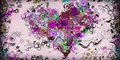 Diamantbild Herz Blumen abstrakt 30x15 bis 100x50 cm – Farbe 1738SS