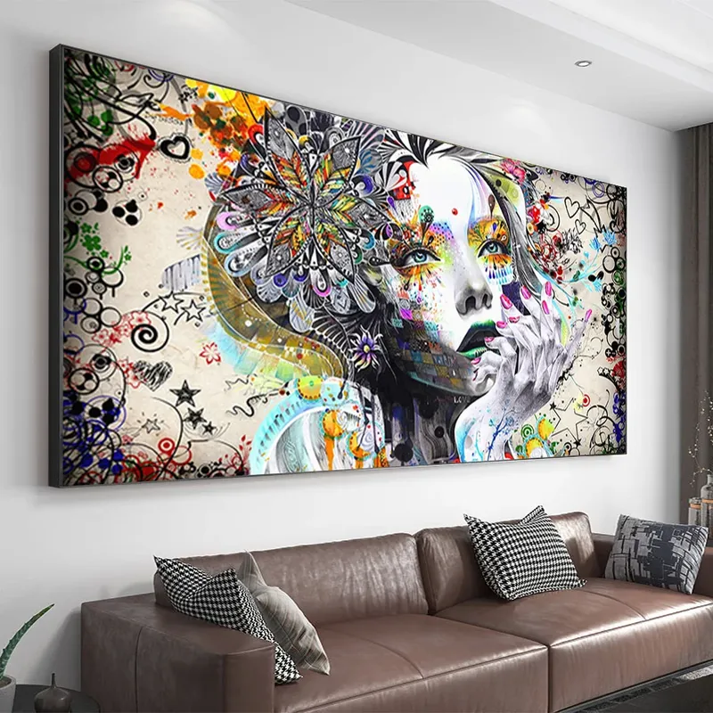 Diamantbild Herz Blumen abstrakt 30x15 bis 100x50 cm