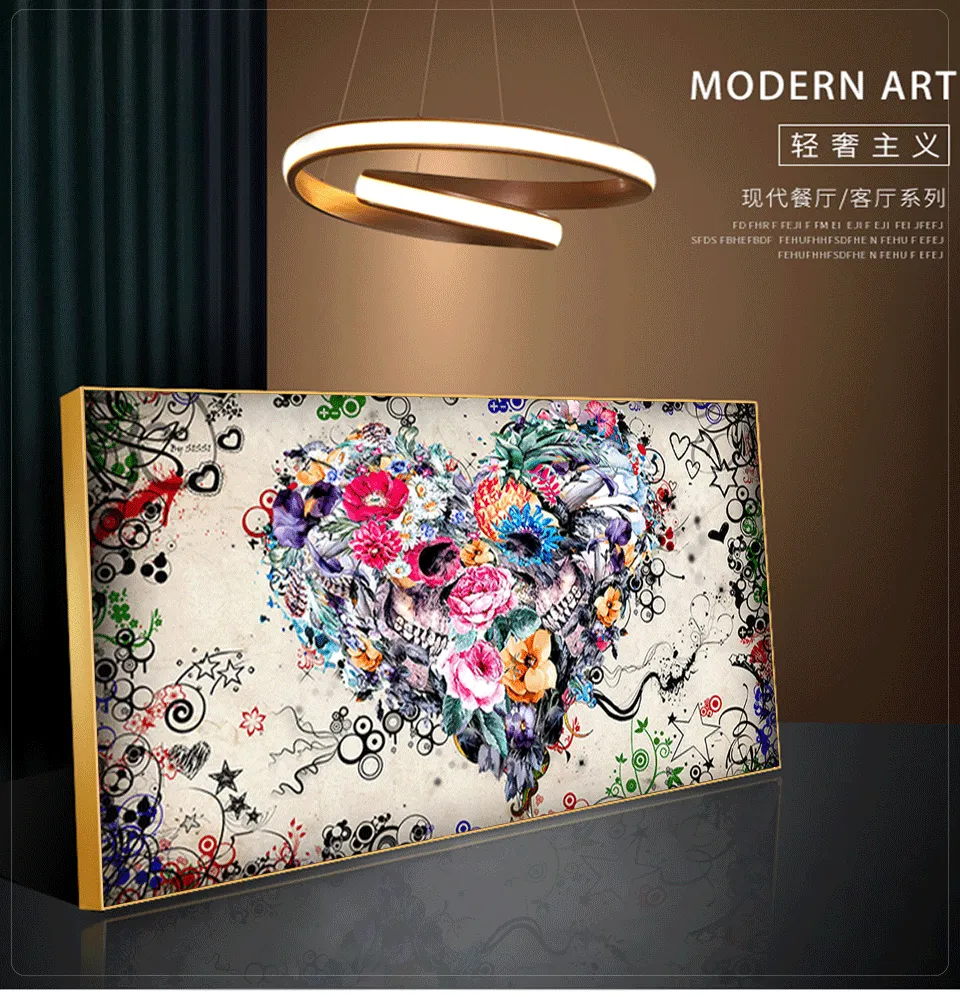 Diamantbild Herz Blumen abstrakt 30x15 bis 100x50 cm