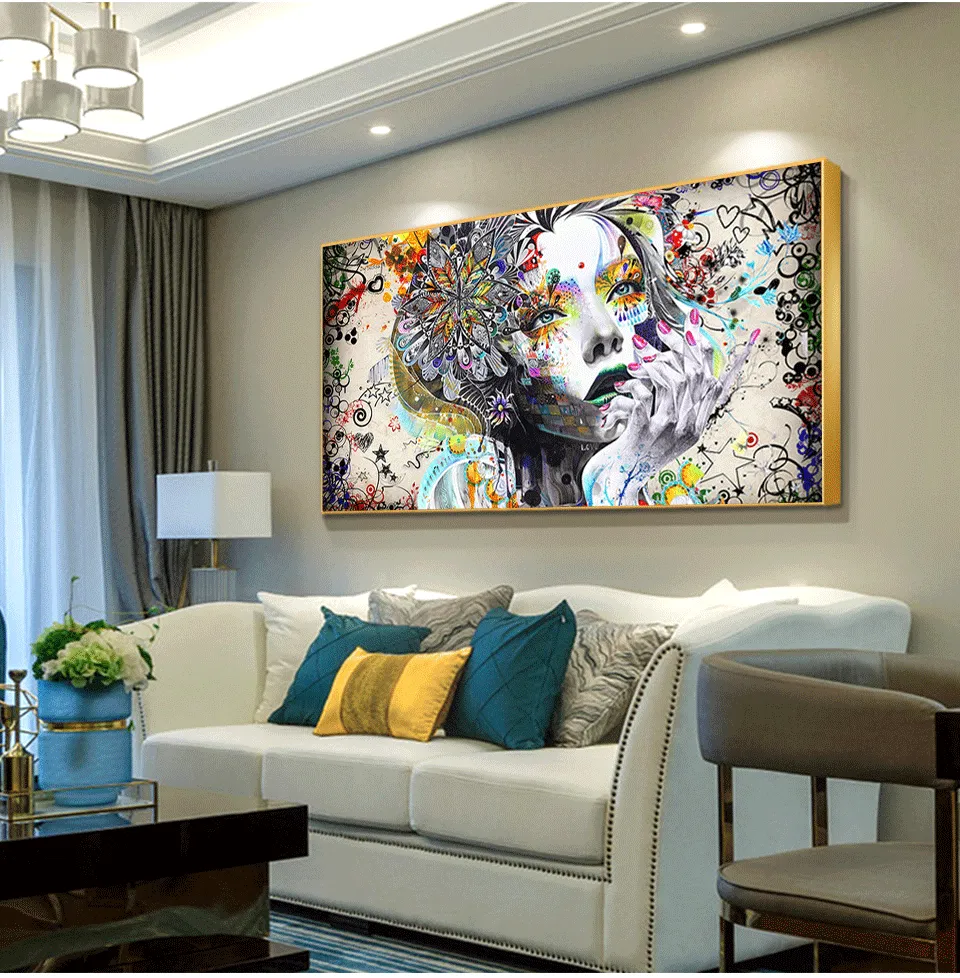 Diamantbild Herz Blumen abstrakt 30x15 bis 100x50 cm