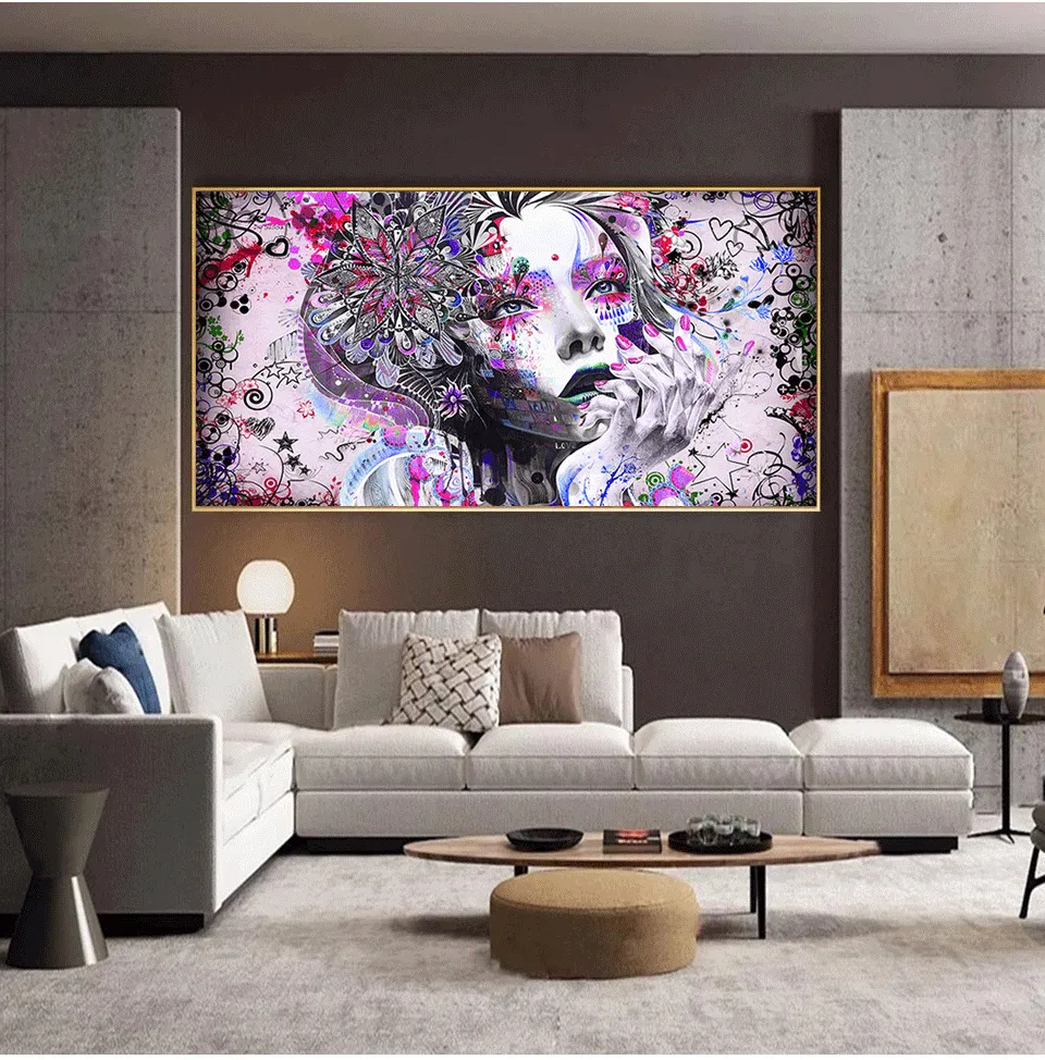 Diamantbild Herz Blumen abstrakt 30x15 bis 100x50 cm