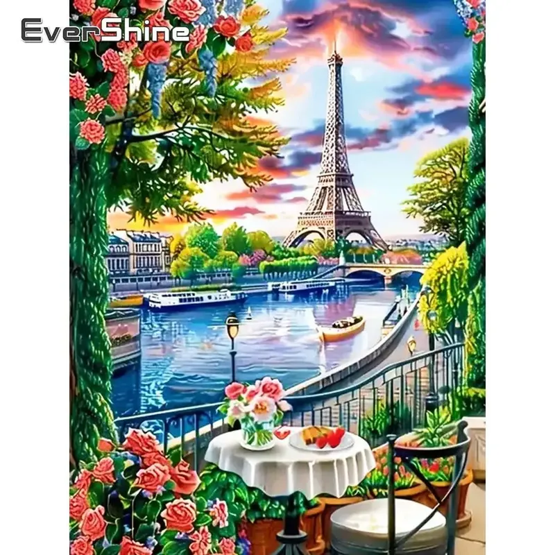 Diamantbild Herz Stein Mond Meer Sonnenuntergang Landschaft
