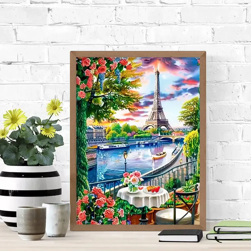 Diamantbild Herz Stein Mond Meer Sonnenuntergang Landschaft