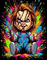 Diamantbild Horrorfilm 20x30cm bis 50x70cm – Farbe Burgunderrot (A4)