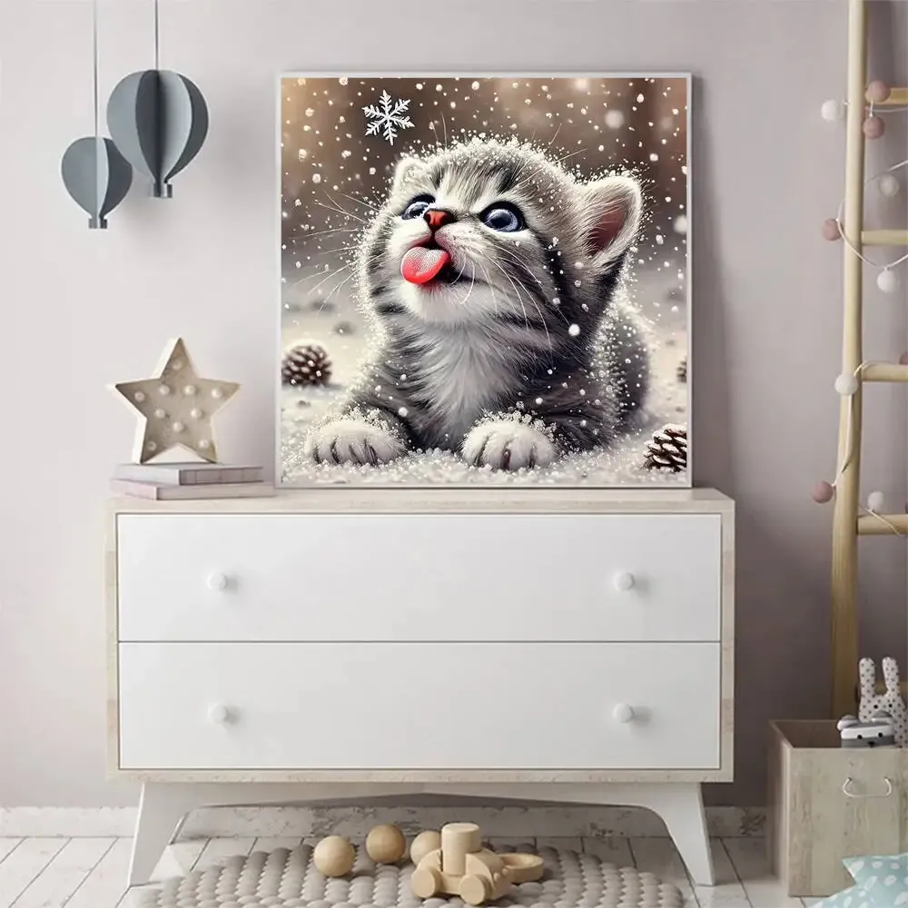 Diamantbild Hund Cartoon 20 bis 50 cm mit runden oder eckigen Steinen