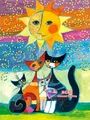 Diamantbild Katze Cartoon abstrakt 20x30 bis 50x70 cm – Farbe C466-18
