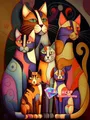 Diamantbild Katze Cartoon abstrakt 20x30 bis 50x70 cm – Farbe C466-19