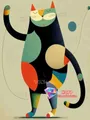 Diamantbild Katze Cartoon abstrakt 20x30 bis 50x70 cm – Farbe C466-2