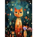 Diamantbild Katze Cartoon abstrakt 20x30 bis 50x70 cm – Farbe C466-20