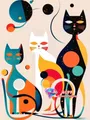 Diamantbild Katze Cartoon abstrakt 20x30 bis 50x70 cm – Farbe C466-6