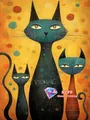 Diamantbild Katze Cartoon abstrakt 20x30 bis 50x70 cm – Farbe C466-7