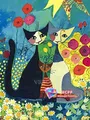 Diamantbild Katze Cartoon abstrakt 20x30 bis 50x70 cm – Farbe C466-9