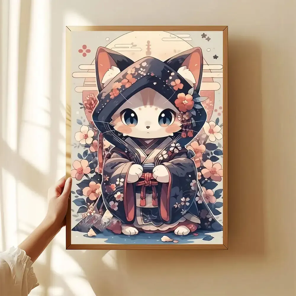 Diamantbild Katze Cartoon Tier Kätzchen Mosaik 30x40 bis 50x70cm