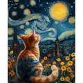 Diamantbild Katze Sternennacht 120 Farben 30x40 bis 45x60 cm – Farbe 120 Colors-BQ BY-4
