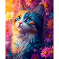 Diamantbild Katze Sternennacht 120 Farben 30x40 bis 45x60 cm – Farbe 120 Colors-BQ BY-23