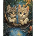 Diamantbild Katze Sternennacht 120 Farben 30x40 bis 45x60 cm – Farbe 120 Colors-BQ BY-16