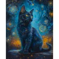 Diamantbild Katze Sternennacht 120 Farben 30x40 bis 45x60 cm – Farbe 120 Colors-BQ BY-11