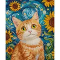 Diamantbild Katze Sternennacht 120 Farben 30x40 bis 45x60 cm – Farbe 120 Colors-BQ BY-22